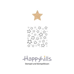 Sternenhimmel Stempel glitzernde Sternchen als Hintergrund für Weihnachtskarten, Flächenstempel, stars, golden, von Happyhills
