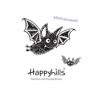 Vleermuisstempel in twee uitvoeringen, vleermuisvliegen als Batman, Halloween-decoratie en favoriet bij kinderen van Happyhills