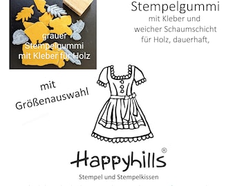 Dirndl rubber stamp with adhesive, size selection, costumes, Bavaria, tradition, Oktoberfest, wedding, dialect from Happyhills