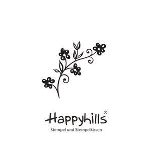 Blumenranke Stempel rankende Blümchen mit Blättern, schön geschwungen, Retro, historisch, Kringel, von Happyhills