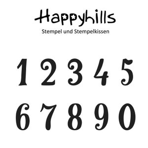 SALDI Set di 9 timbri in legno Numbers, alti circa 2,5 cm, monastero, scrittura, nostalgia, calendario, bullet journaling, calendario dell'avvento di Happyhills