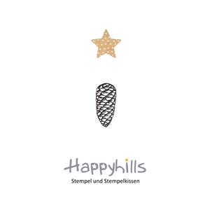 Timbro pigna per il periodo natalizio, abete rosso, semi, pino, foresta, scaglie, Buon Natale da Happyhills