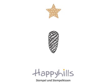 Tannenzapfen Stempel für die Weihnachtszeit, Fichte, Samen, Pinie, Wald, Schuppen, Frohe Weihnachtszeit von Happyhills