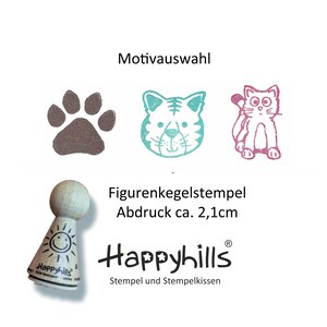 Katzen Kegelstempel Auswahl oder Set, lustige Katze, Pfote, Paw, Tiger, Raubkatze, Kinder, Tiere, Geschenk, Geburtstag von Happyhills