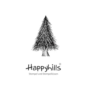 Albero di Natale timbro naturale dell'albero di Natale, albero nella foresta, abete rosso, timbro per albero, naturale, montagne, da Happyhills (12453)
