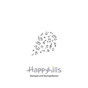 Musiknoten Stempel von Happyhills Sprechblase mit Noten, Tropfenform, Streudeko, Konfettidesign, Musik, Note, Gesang, Instrument