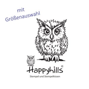 Uilenstempel bosuil, oehoe, dwerguil, vogel, winteruil, kerkuil, roofvogel, verkrijgbaar in twee maten ook in XL-formaat