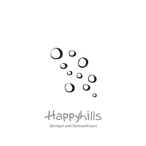 Blubberblasen Stempel von Happyhills, Seifenblase, Regentropfen am Fenster, der Fisch macht Blubb, Blase, schön für Kinder