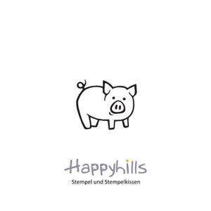Timbro in legno maiale portafortuna di Happyhills, dice Oink oink il simpatico maiale della fattoria si rotola nel fango, grugnisce