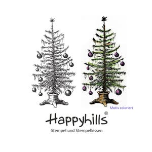 Ugly Christmas Tree Stempel der Tannenbaum mal anders, nicht perfekt, geschmückter Baum, crazy Weihnachten, von Happyhills (19027)