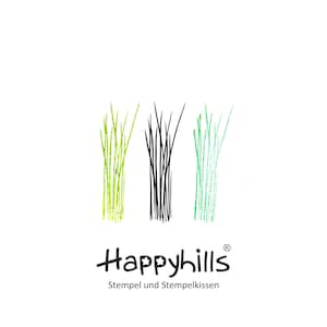 Gras Stempel Pinselstrich, Federgras, Grasbusch, Büschel, Pinselstrich, Kratzer, Striche, Landschaft, Küste, Deko von Happyhills 10446