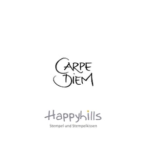 Tampon en bois Carpe Diem de Happyhills profitez du moment ! Pick the Day, un timbre plein de sagesse du poète Horace