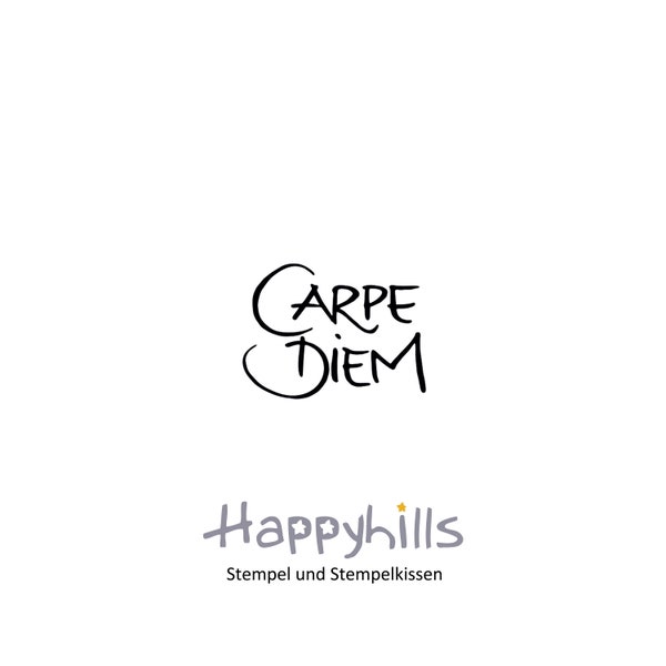 Carpe Diem Holzstempel von Happyhills genieße den Augenblick! Pflücke den Tag, ein Stempel voller Weisheit des Dichters Horaz