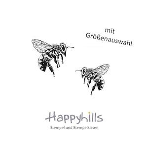 Biene Stempel botanische Honigbiene, Fleißbienchen, echte Biene fliegt, realistische Biene, Insekt, Garten, Blumen von Happyhills
