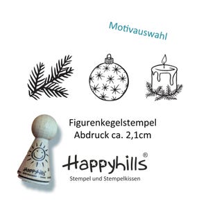 Weihnachten Kegelstempel Auswahl oder Set, Kerze, Tannenzweig, Christbaumkugel, Tannenbaum, Advent, Licht, Dekoration von Happyhills