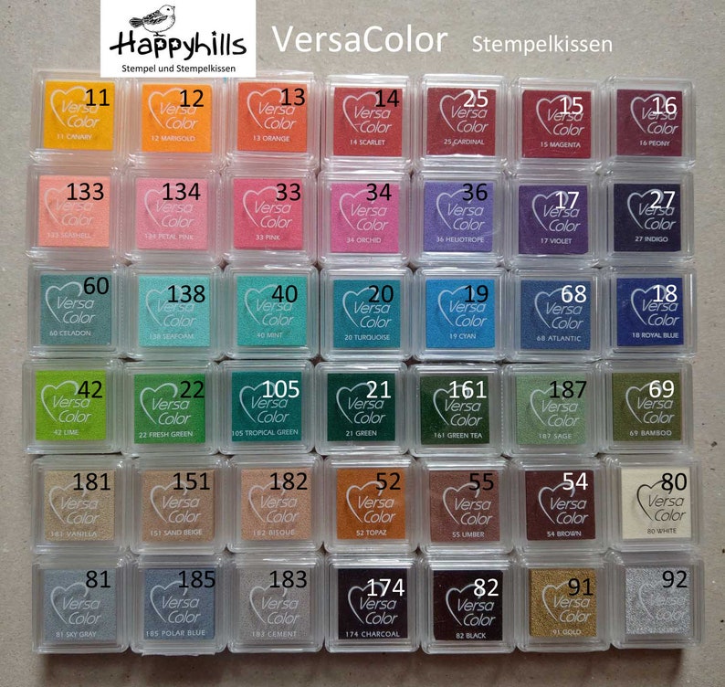 VersaColor mini avec un grand choix de couleurs, tampon encreur, encre brillante également pour papiers foncés Tsukineko, Happyhills image 10