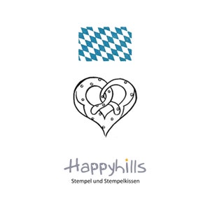 Brezenherz Holzstempel von Happyhills bayrischer Stempel perfekte Einladung zum Oktoberfest oder zum Weißwurstessen