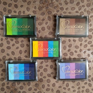 VersaColor meerkleurige inktkussens groot, geweldige kleureffecten voor stempelen, kleurverloop van Tsukineko, Happyhills