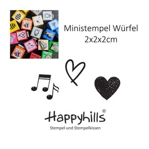 Ministempel Herz shabby oder frei, Noten, einzeln oder Set, 1,5cm Abdruck, für Hochzeit, Einladung, Muttertag, Party, Liebe  von Happyhills