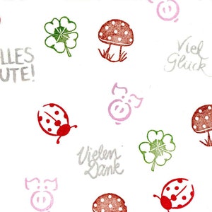 Fly agaric / Cloverleaf / Pig / Ladybug / Figure Cone Stamp selection by Happyhills image 8