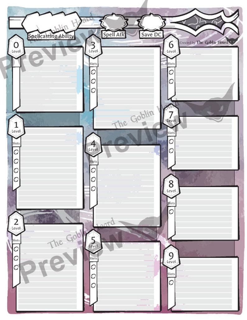 D&D 5e Mystic Character Sheet Fillable PDF Print at Home Etsy