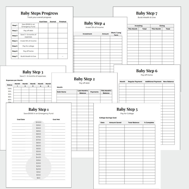 Baby Steps Progress Tracker Printable Planner Pages in A4 and - Etsy