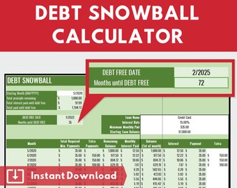 Calculatrice boule de neige de la dette - Budget Dave Ramsey - Calcule automatiquement le remboursement de la dette!