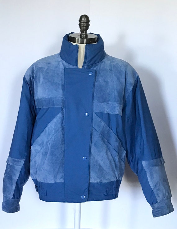 90s 1990s Suede Coat - Leather, Polyester Bomber J