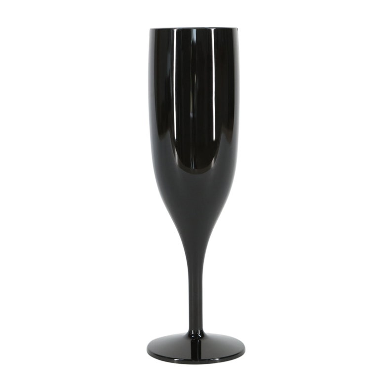 12 x Black Plastic Champagne Prosecco Flutes Glasses CE 125ml Etsy
