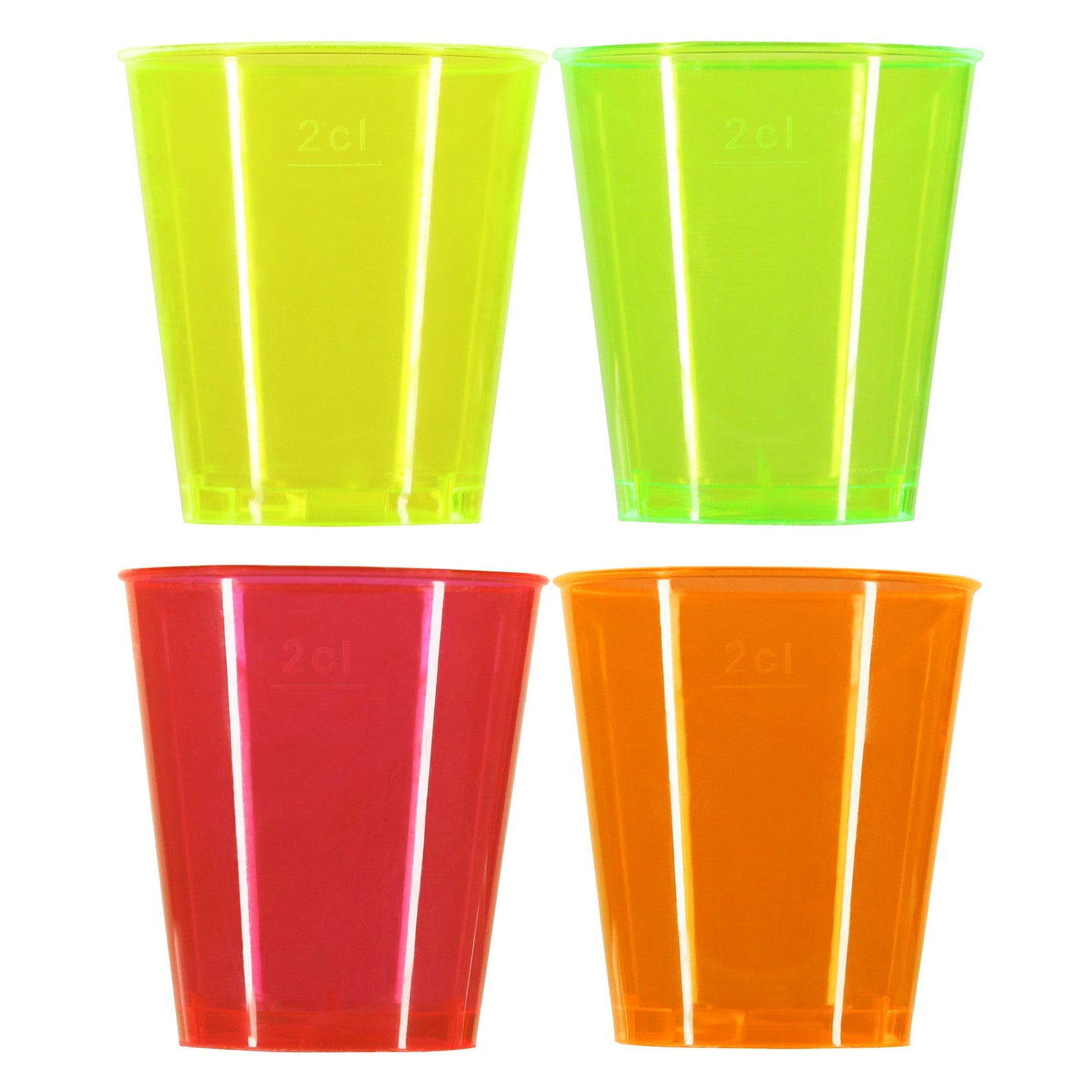 1296 X Neon Shot Glasses Plastic Marked 3cl 30ml Bright Colour Etsy
