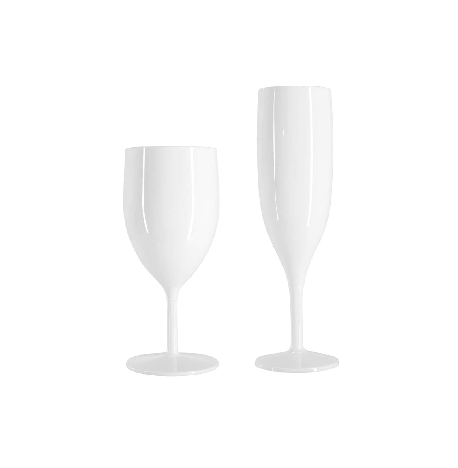 6 x Plastic White Wine & White Champagne Flutes Glasses Etsy