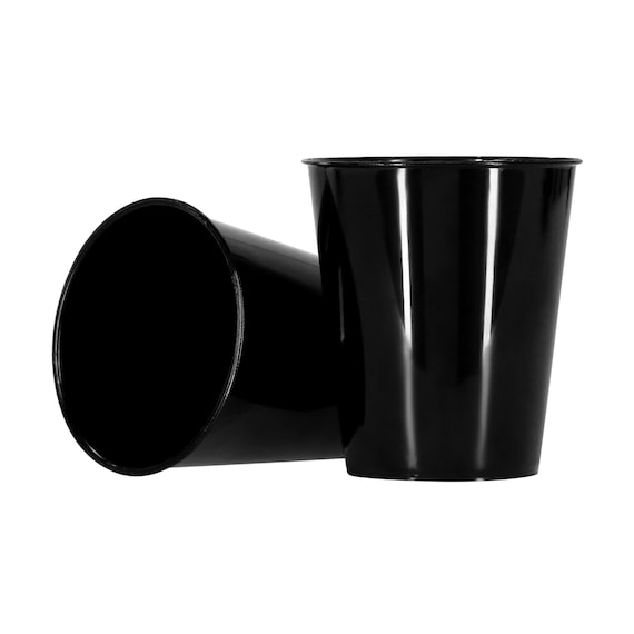Pack of 50 X Black Shot Glasses Biodegradable Material Plastic Etsy