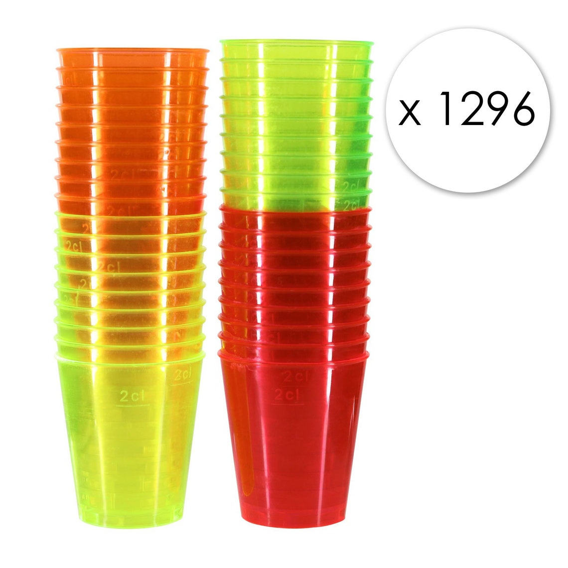 1296 X Neon Shot Glasses Plastic Marked 3cl 30ml Bright Colour Etsy