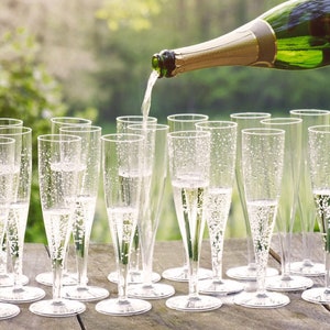 Plastic champagne glasses bulk sale