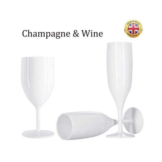 Wine Glasses Shot Glasses White Biodegradable Plastic champagne Prosecco Flutes