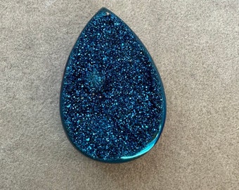 Titanium gecoate Druzy traanvormige kraal 30 mm x 20 mm | platte gepolijste achterkant grote kraal voor het maken van sieraden