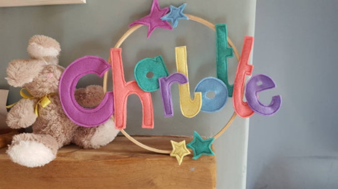 Personalised Children's Felt Name Bedroom Door or Wall Etsy