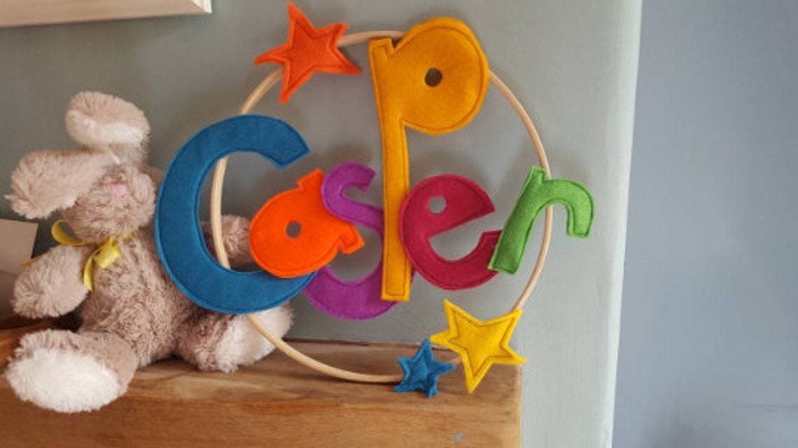 Personalised Children's Felt Name Bedroom Door or Wall Etsy