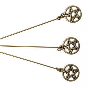 Voodoo Pins Hand Crafted (3) - Wicca, Hex, Pagan, Handmade, Altar, Spells, Love, Antique Bronze/Silver Yorkshire, Witch, Free Inland P&P