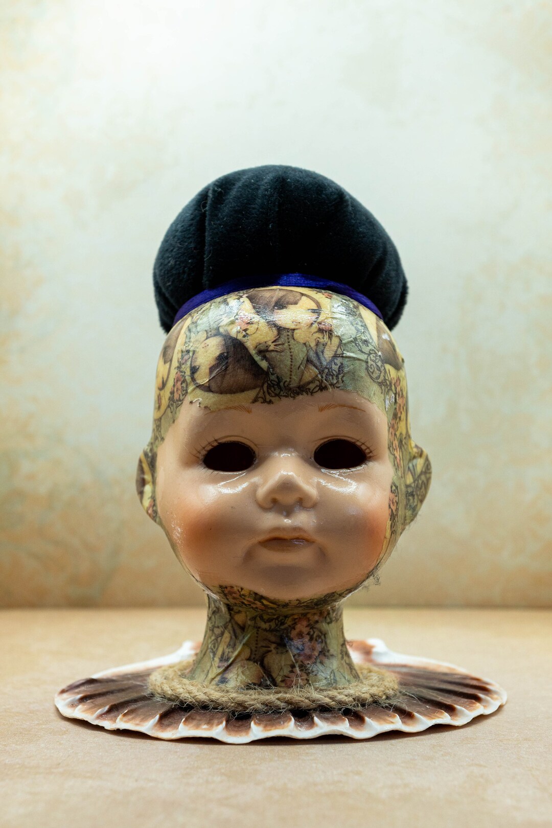Doll Head Ornament/pincushion Handmade Curio Oddity Etsy