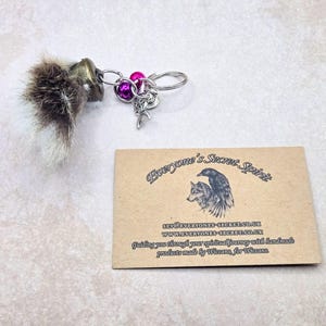 Rabbit Tail Keychain | Pagan & Wiccan Charm Bag | Ethical Taxidermy | Witch Lucky