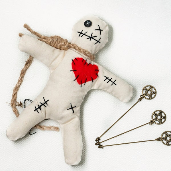 Voodoo Doll - Wiccan, Pagan, Hoodoo, Juju, Protection, Hex, Poppet, Witch, Altar, Ritual, Spell, Pin Cushion, Handmade, Free UK P&P