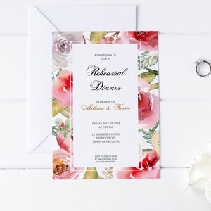 Rehearsal Dinner Invitation, Wedding Rehearsal Template, Instant Download, Printable Rehearsal Template, Editable Rehearsal Invitation #001