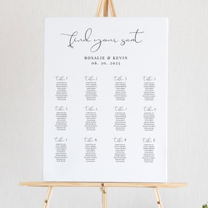 Minimalist Seating Chart Template, Instant Download, Editable Wedding Seating Sign, Printable Seating Chart Template, Editable Sign  #003
