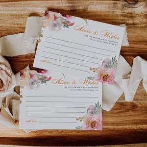 Hochzeit Ratschlag Karten, Blumen Rat und Wünsche Karten, Sofort Download, Ratschläge und Wünsche für den Herrn und Frau, druckbare Ratschlagkarten #001