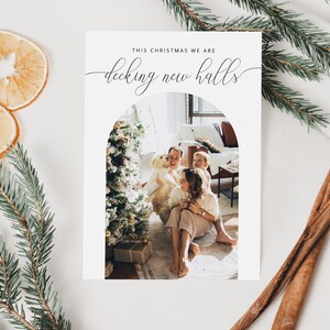 Decking neue Hallen Fotokarte, neue Zuhause Karte, Weihnachten Foto Kartenvorlage, sofortiger Download, wir sind umgezogen Karte, neues Haus, Adresse 22-10 Bild 8