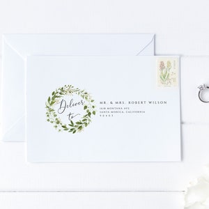 Bohemian Envelope Address Template, A7, A1 Envelope, Instant Download, Editable Wedding Address Envelope, Printable Greenery Envelope #006