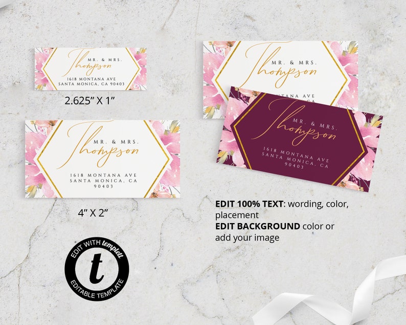 Pink Floral Envelope Address Labels Wedding Address Labels - Etsy