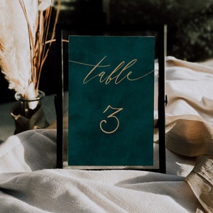 Número de mesa de boda de Forest Green, número de mesa de boda imprimible, descarga instantánea, signo de mesa de boda de jardín, número de mesa editable 024
