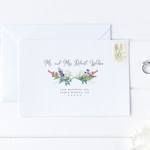 Wild Flowers Envelope Address Template, A7, A1 Envelope Template, Instant Download Editable Wedding Address Envelope Printable Envelope #009